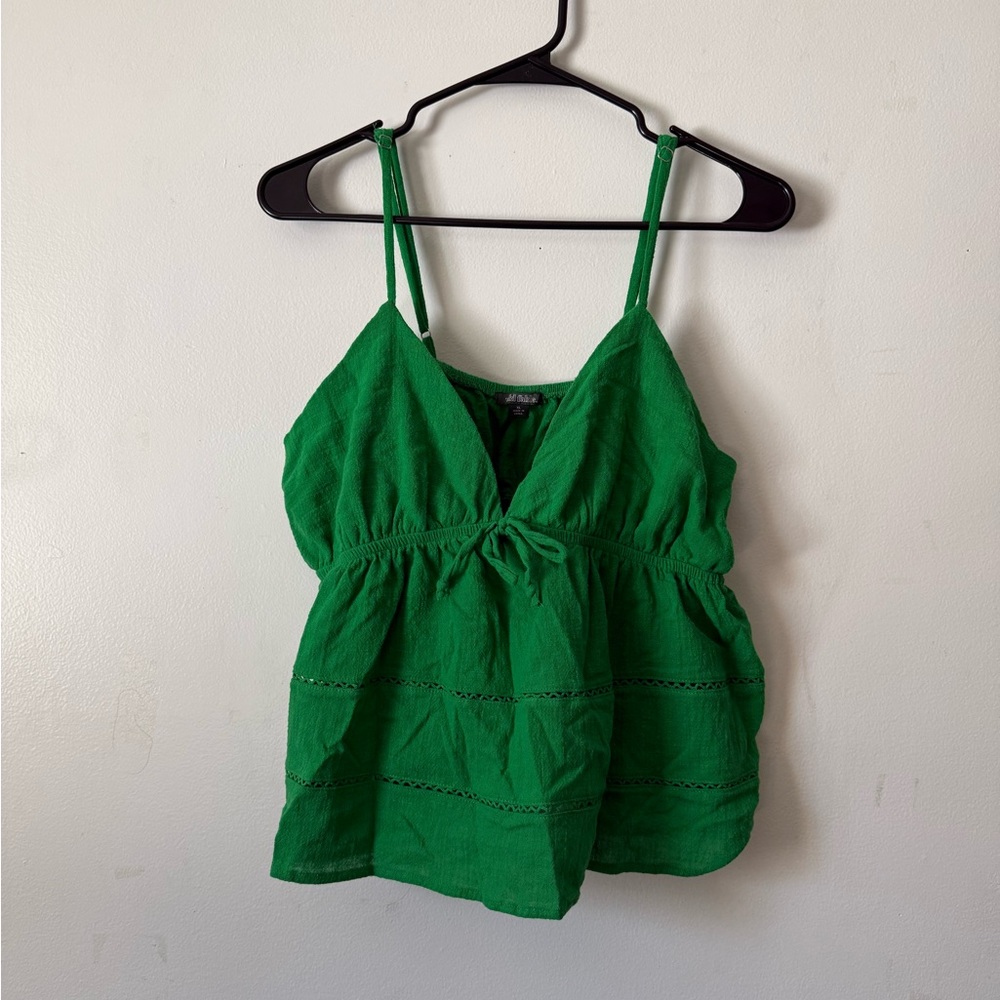 green flowy top